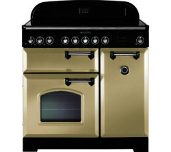 RANGEMASTER  Classic Deluxe 90 Electric Induction Range Cooker - Cream & Chrome